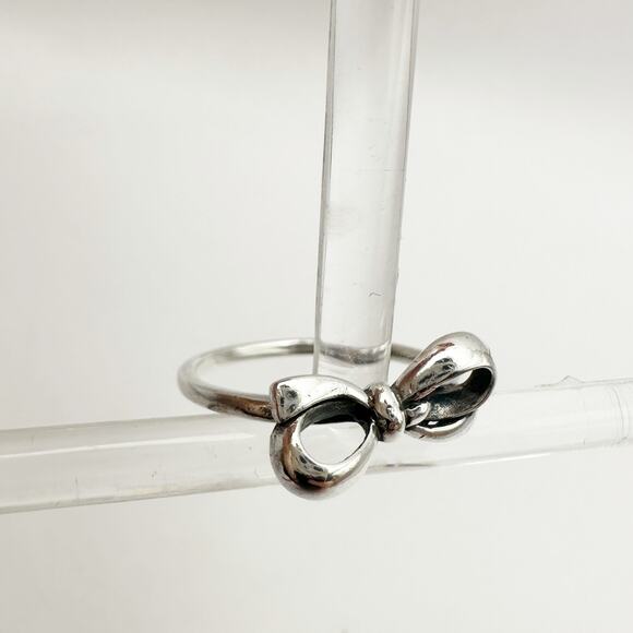 Boma BOW Ring Sterling Silver 925 Marked SIZE 7.75 Preppy Classic 7 3/4 - Picture 3 of 8